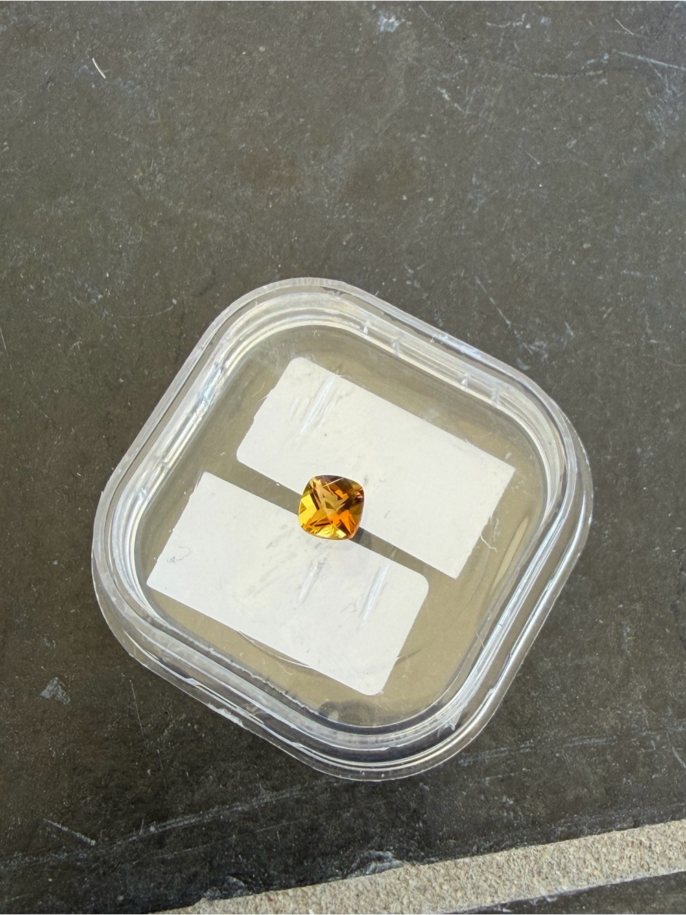 Checkerboard Cushion Cut Citrine .50 carat’s 5x5mm